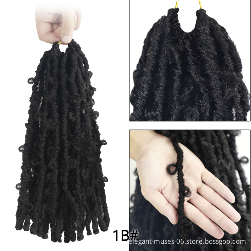 12inch 14inch 16inch 18inch Wholesale Distressed Butterfly Locs Crochet Hair Premade Ombre Color Butterfly Faux Locs Vendors